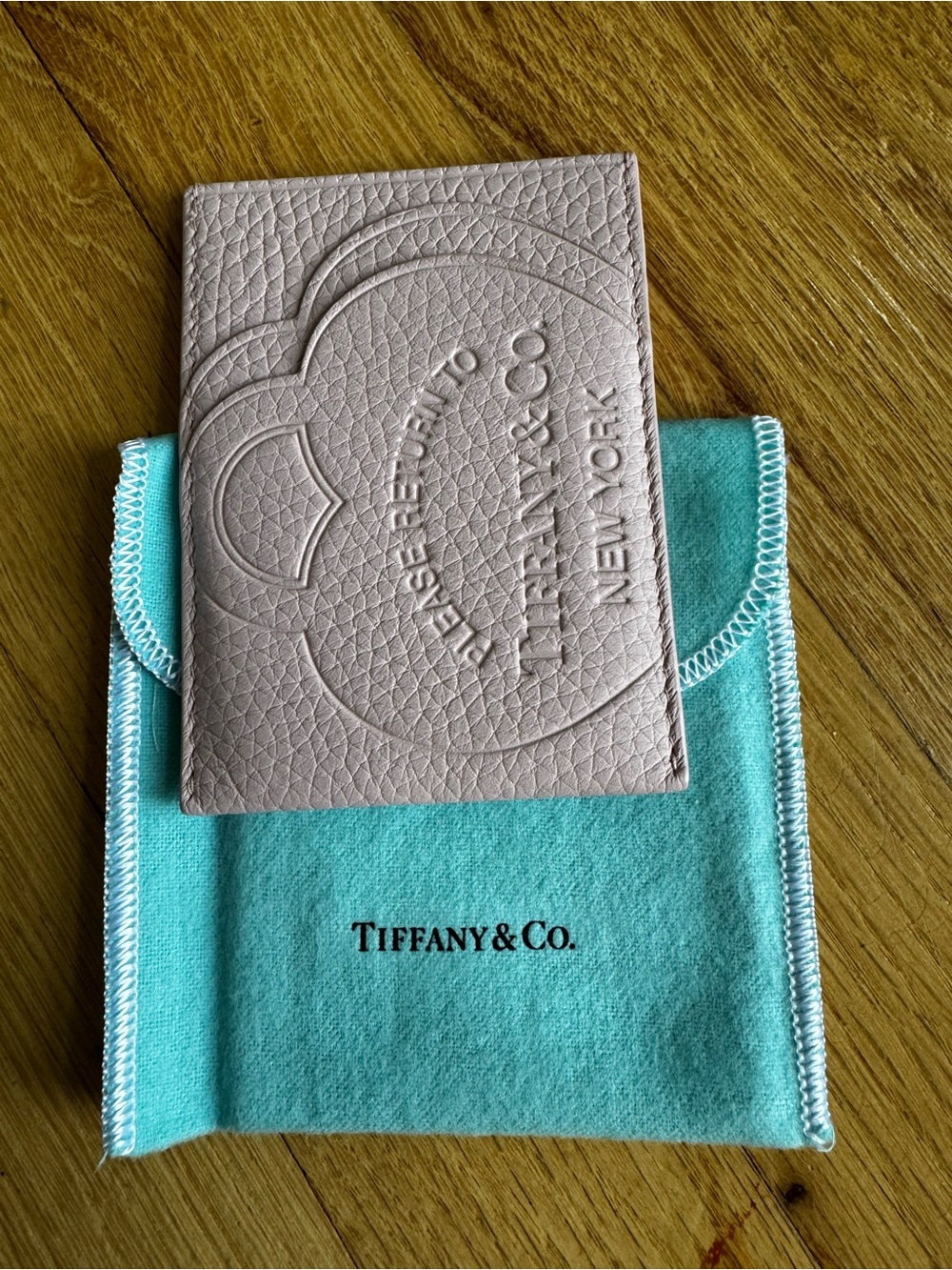 Tiffany & Co. Pale Pink Leather Card Holder